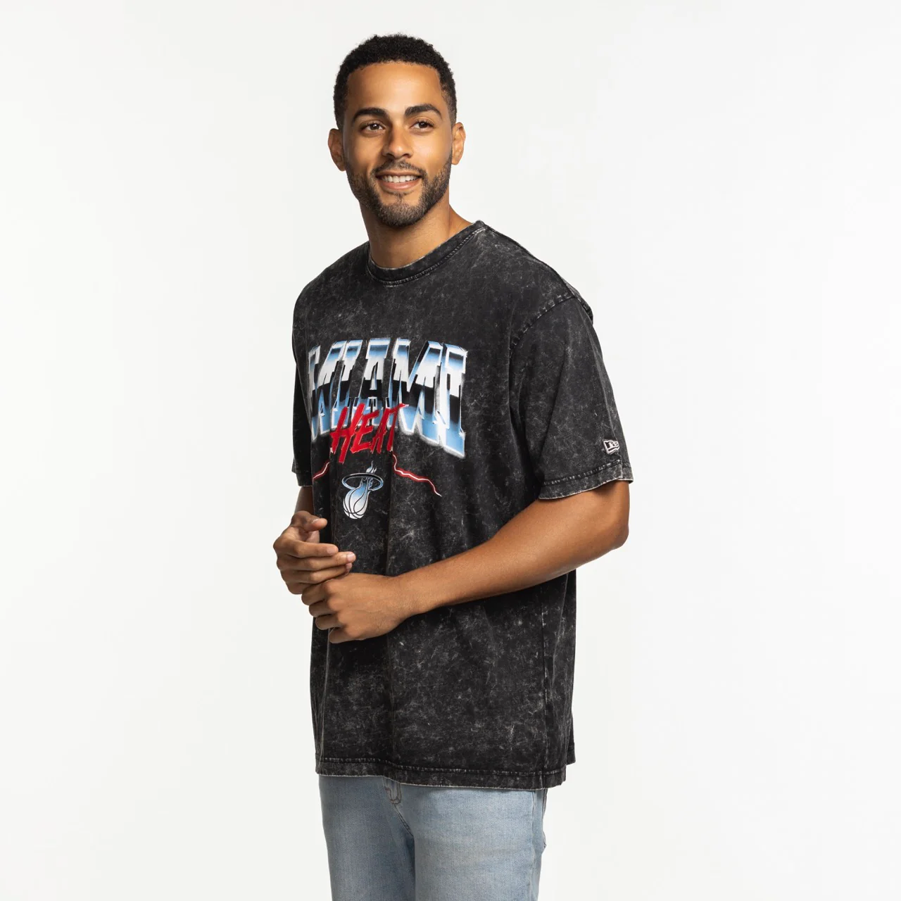 New Era Miami HEAT Original Vice Nights Vintage Tee - Image 4