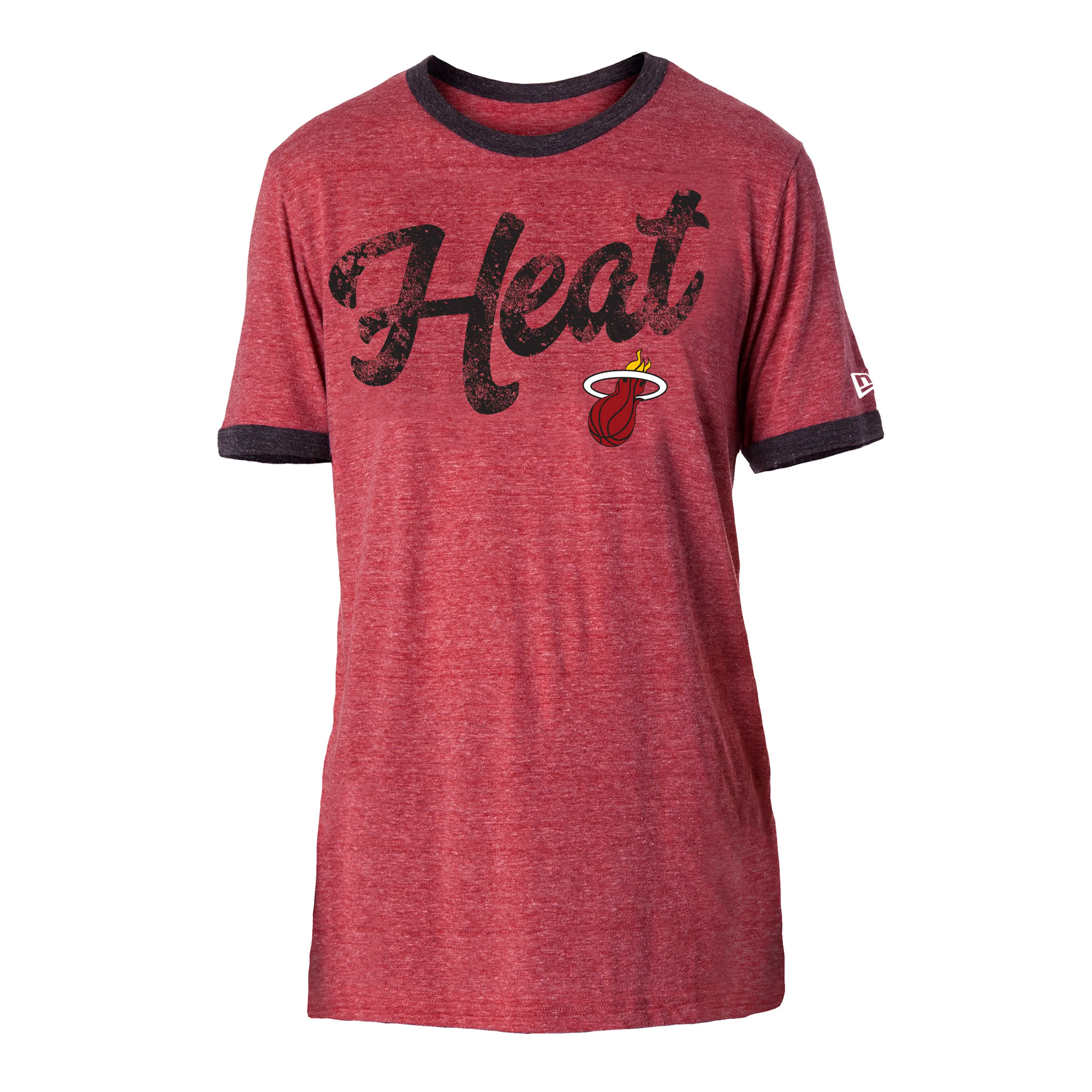New ERA Miami HEAT Short Sleeve Triblend Ringer Tee