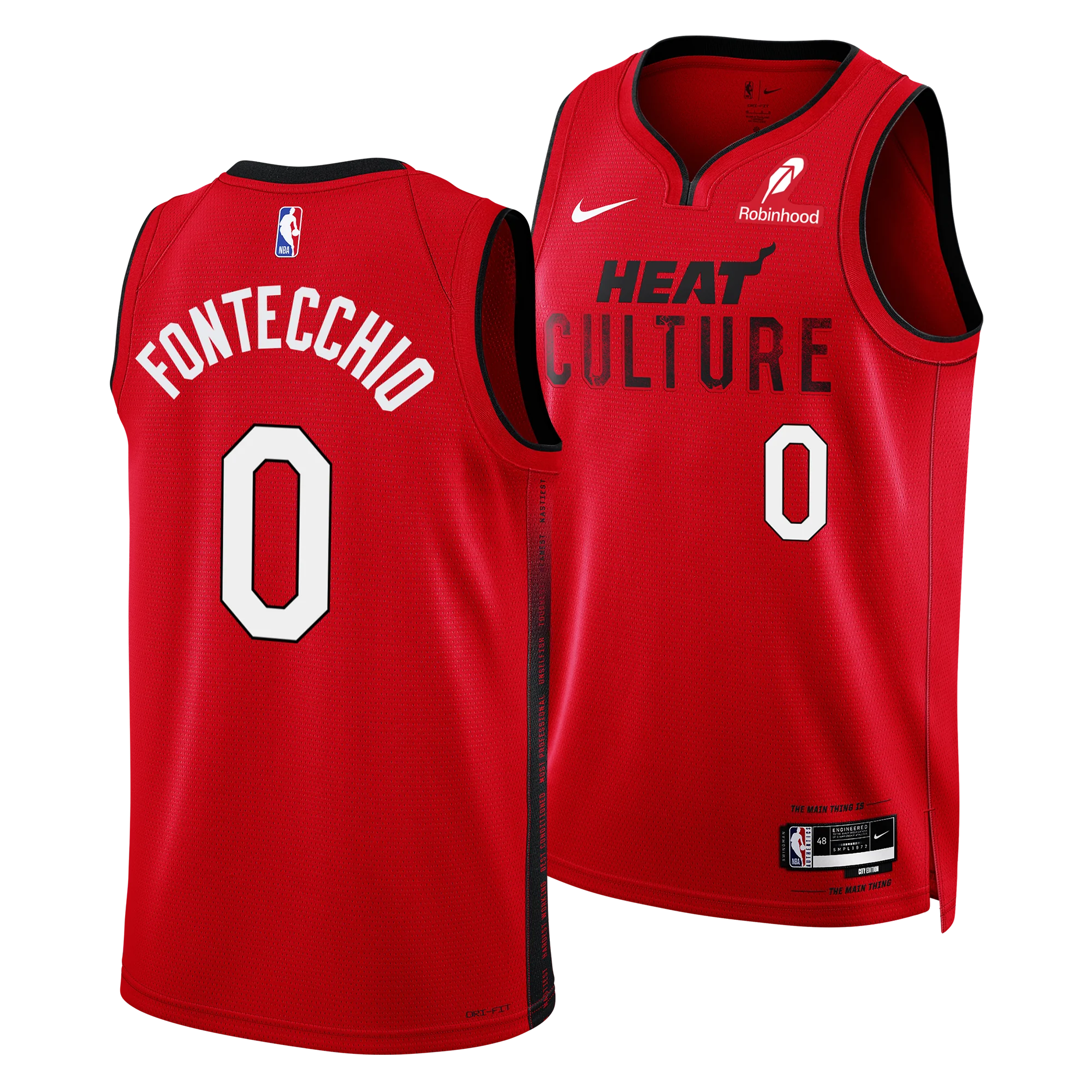 Simone Fontecchio Nike HEAT Culture: Blood Red Swingman Jersey - Image 3