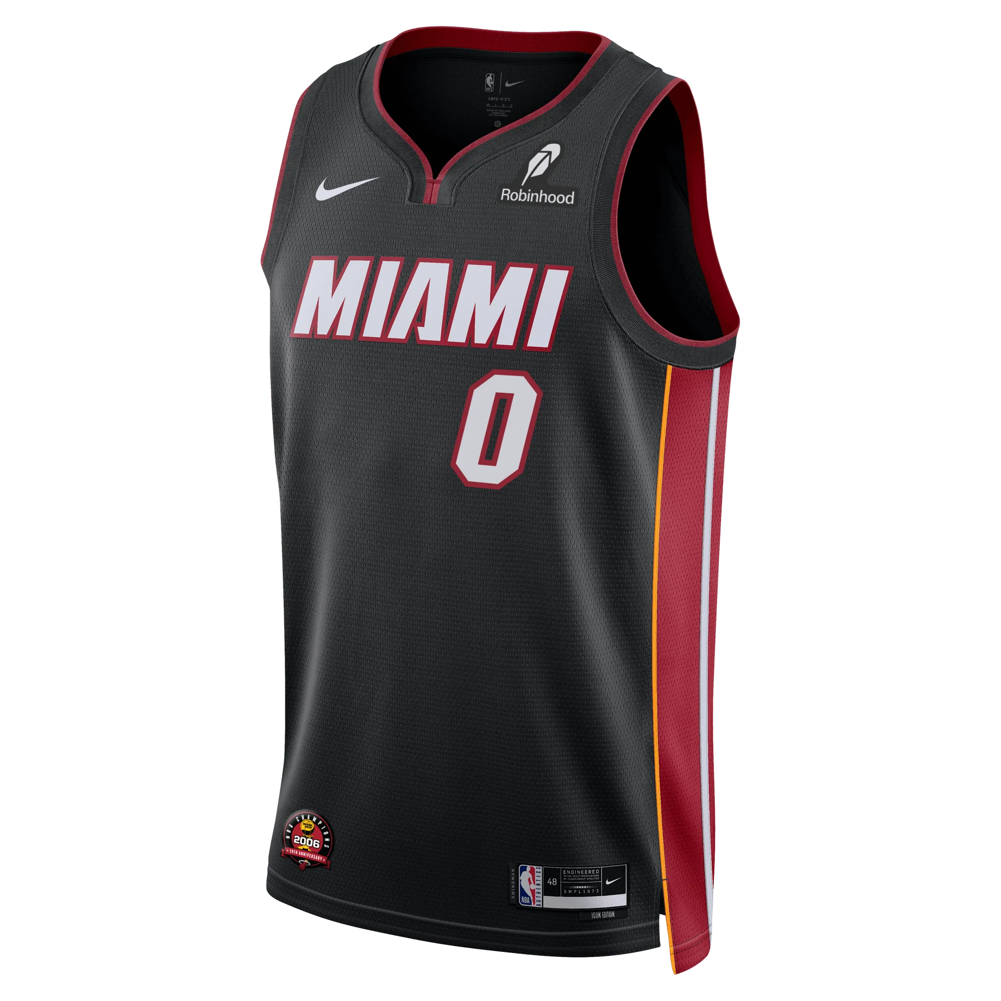 Simone Fontecchio Nike Miami HEAT Icon Black Swingman Jersey