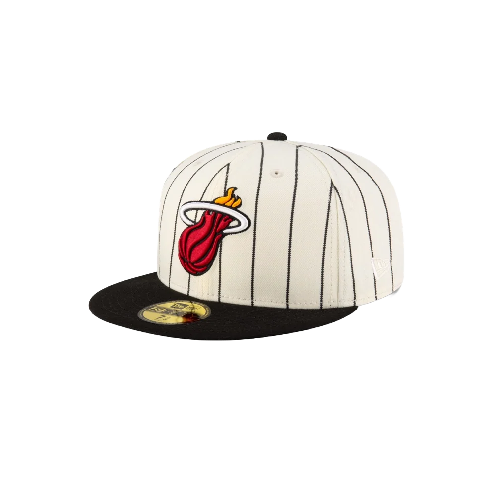 Court Culture Miami HEAT Cream n' Stripes Fitted Hat - Image 3