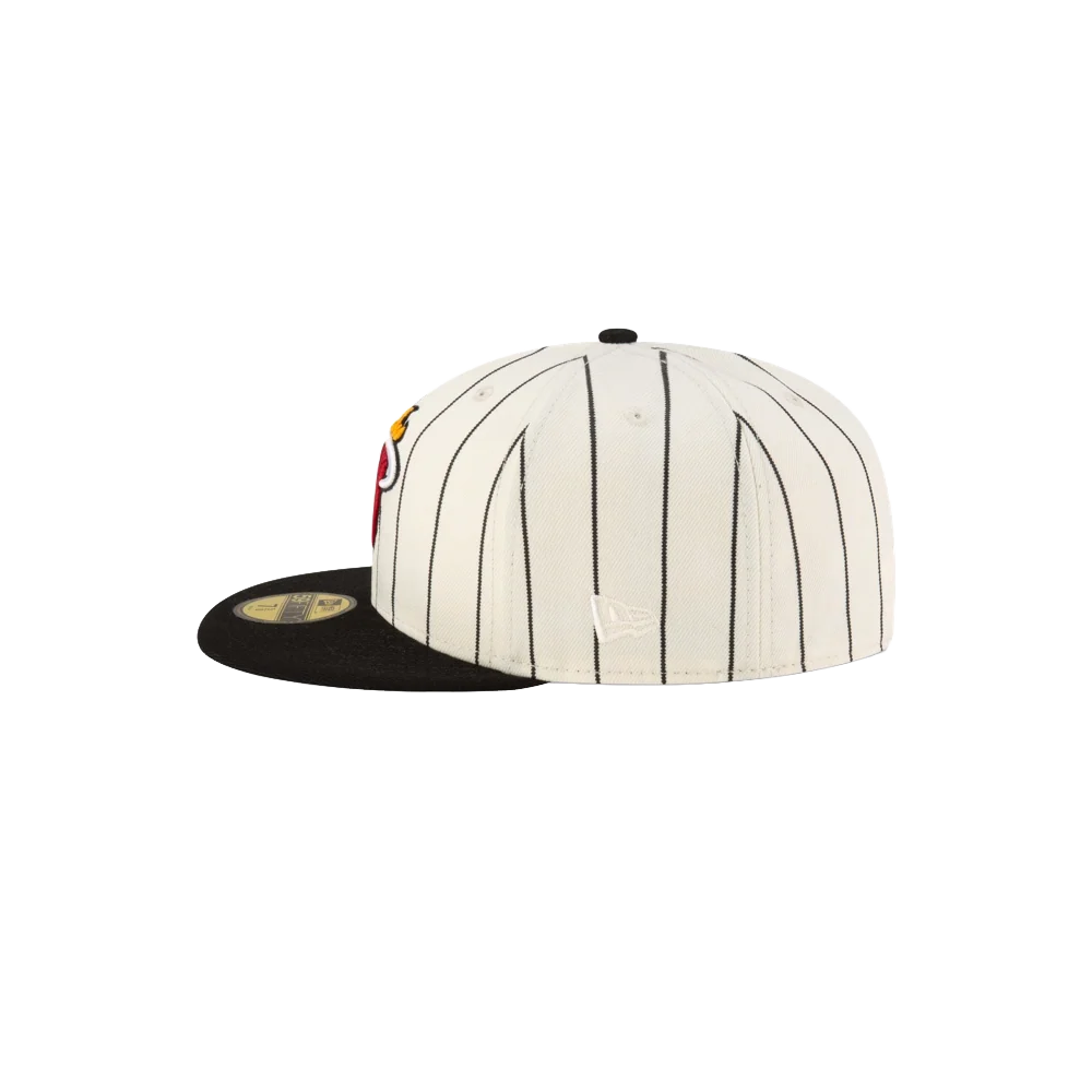 Court Culture Miami HEAT Cream n' Stripes Fitted Hat - Image 4