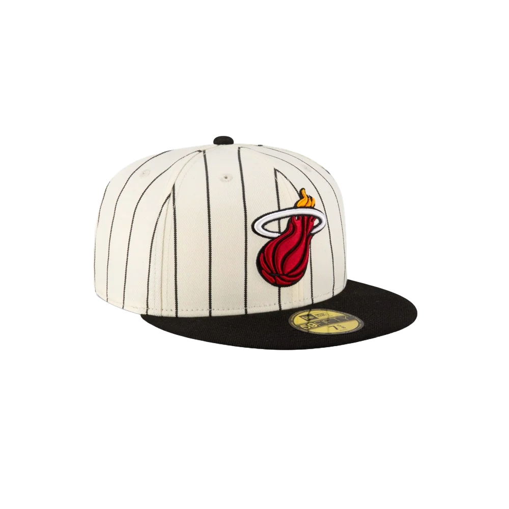 Court Culture Miami HEAT Cream n' Stripes Fitted Hat - Image 5