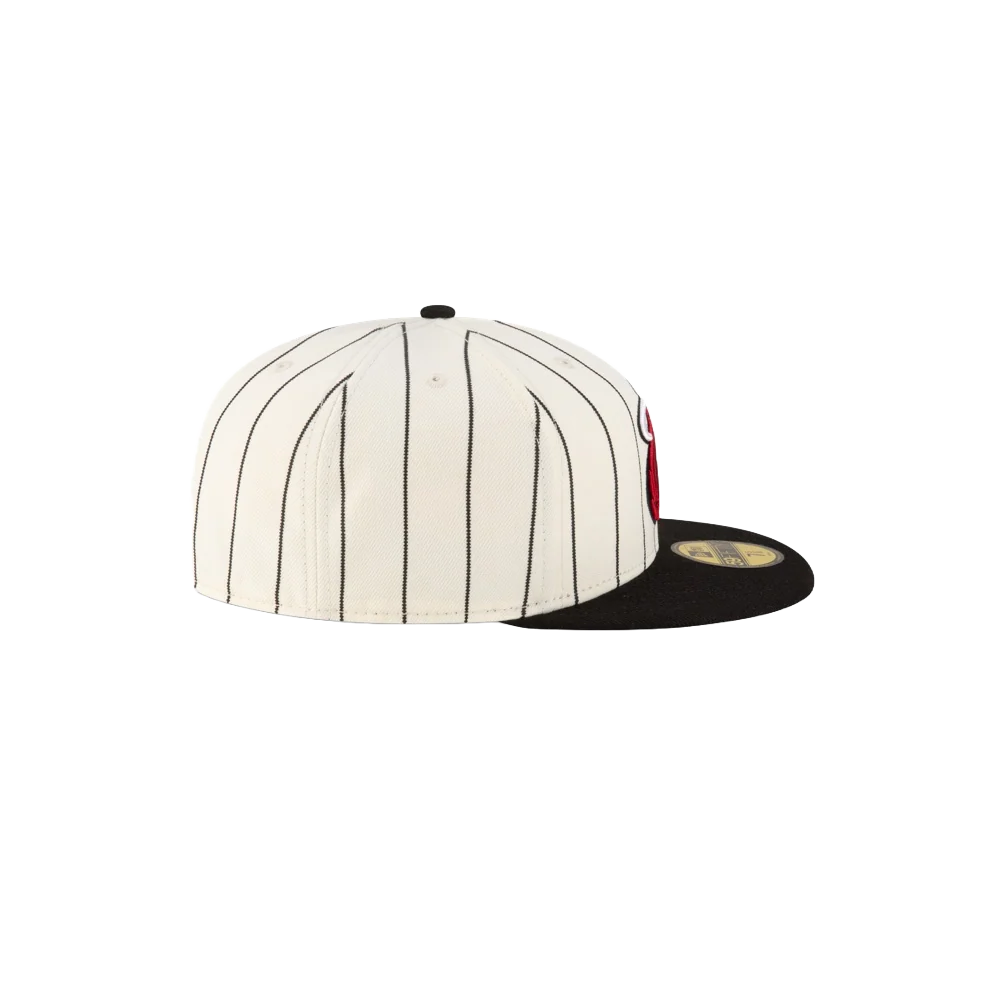 Court Culture Miami HEAT Cream n' Stripes Fitted Hat - Image 6