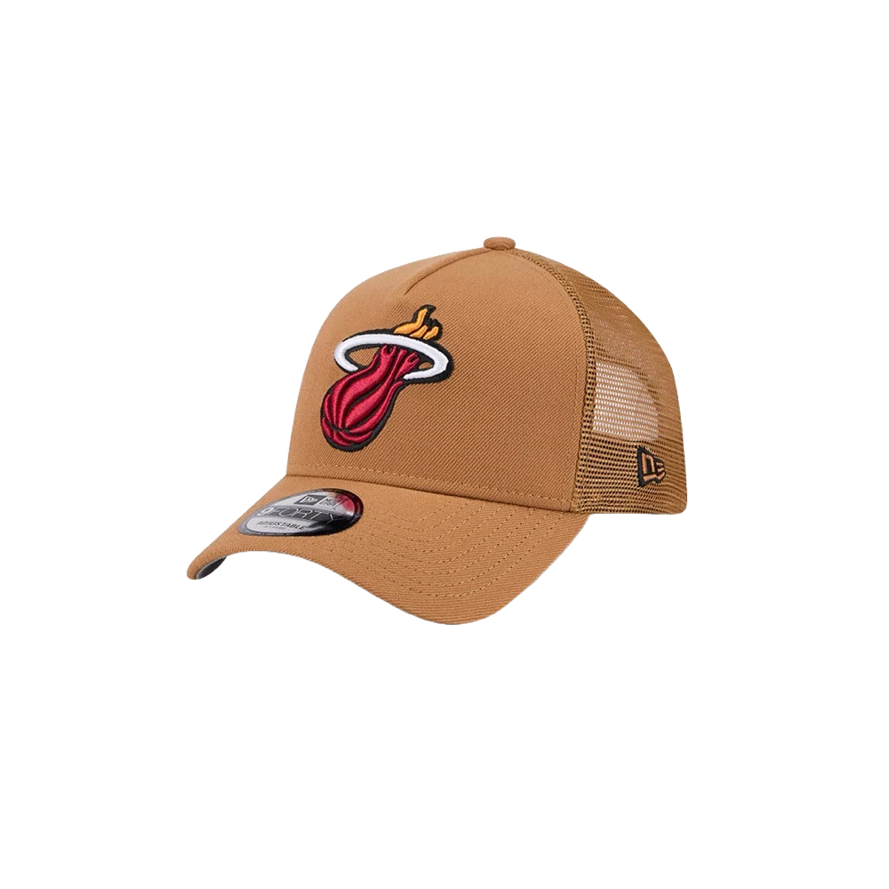 New Era Miami HEAT Tan Color Pack Trucker Dad Hat - Image 3