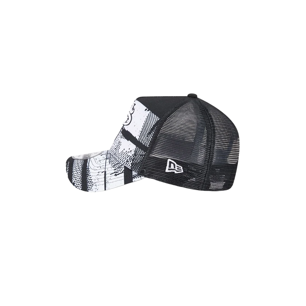 New Era Miami HEAT 2024 Tipoff Black and White Trucker Snapback - Image 4