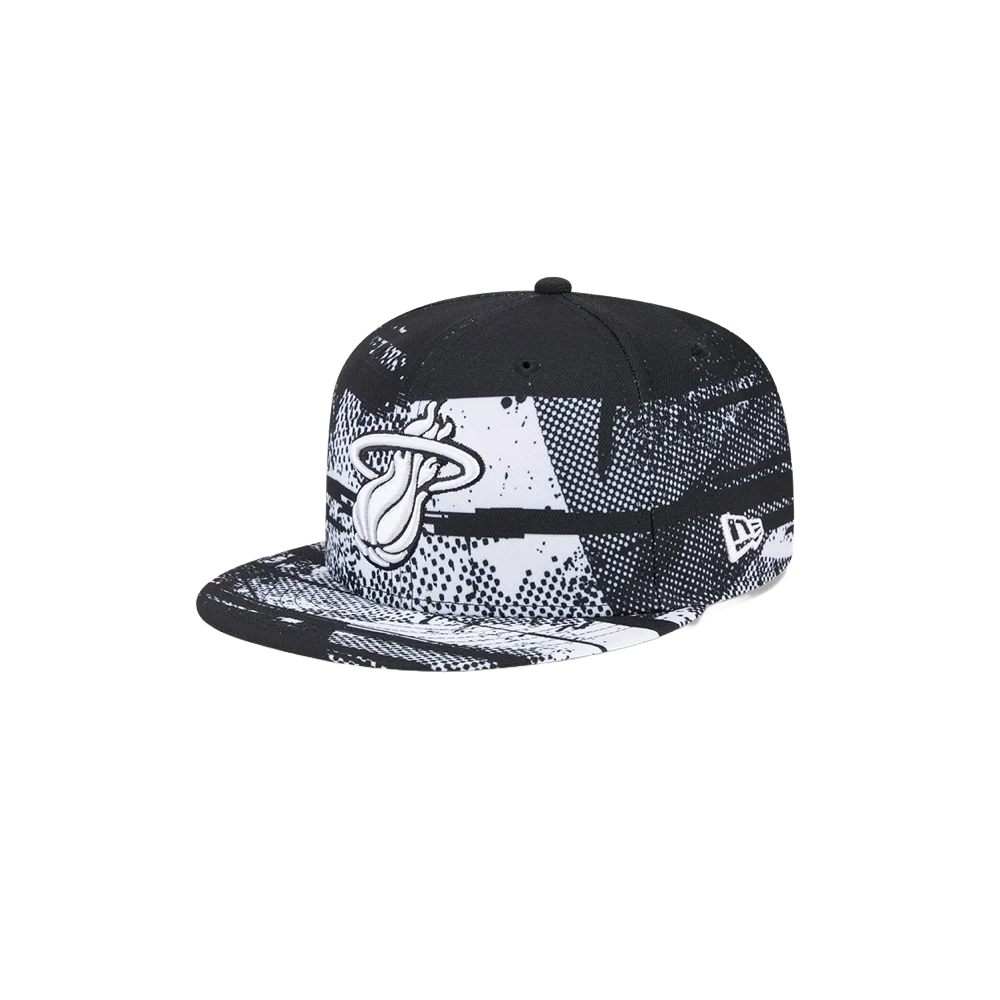 New Era Miami HEAT 2024 Tipoff Black and White Snapback - Image 3