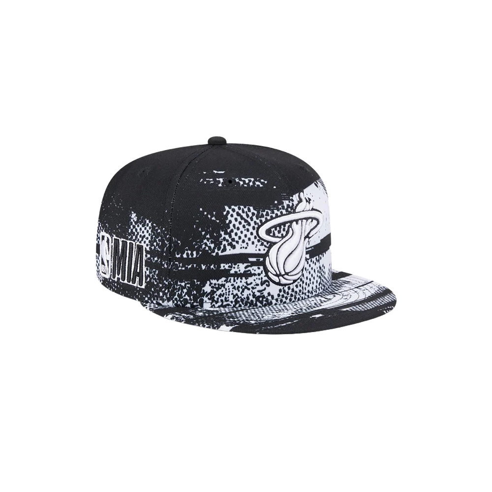 New Era Miami HEAT 2024 Tipoff Black and White Snapback - Image 5