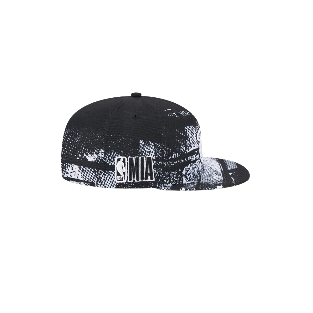 New Era Miami HEAT 2024 Tipoff Black and White Snapback - Image 6