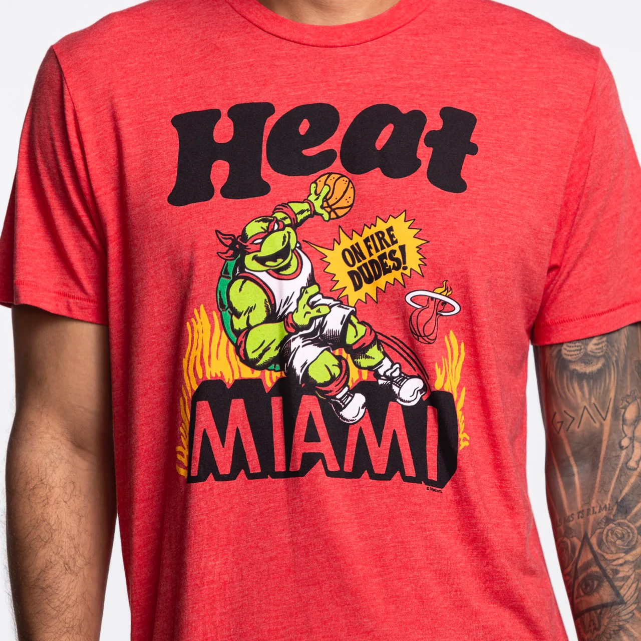 Homage Miami HEAT Red TMNT Tee - Image 2