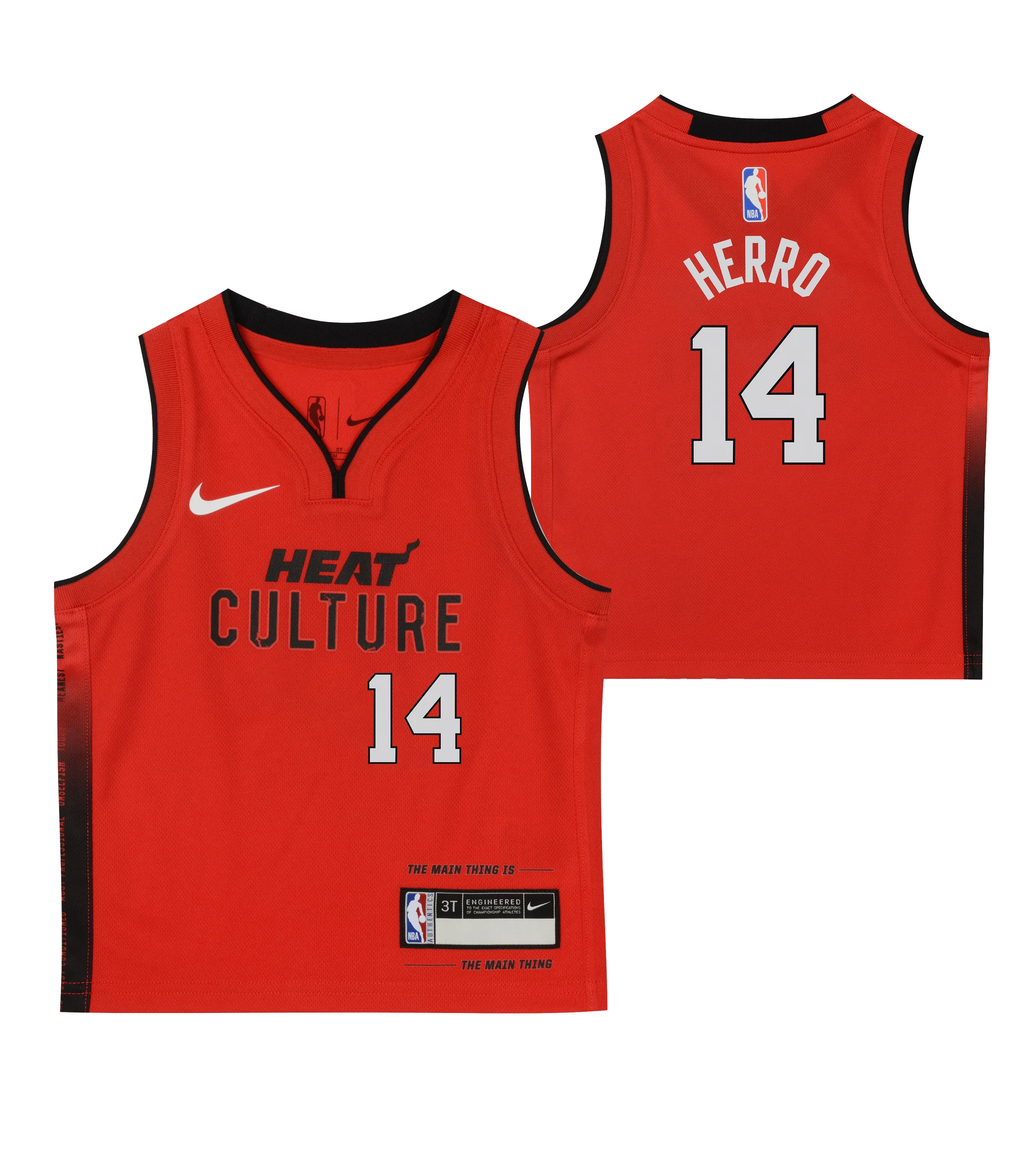 Tyler Herro Nike HEAT Culture: Blood Red Toddler Replica Jersey - Image 3