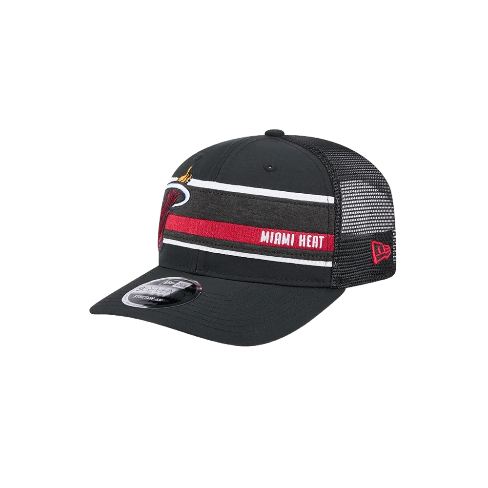 New Era Miami HEAT Stripe Trucker Stretch Snapback - Image 3
