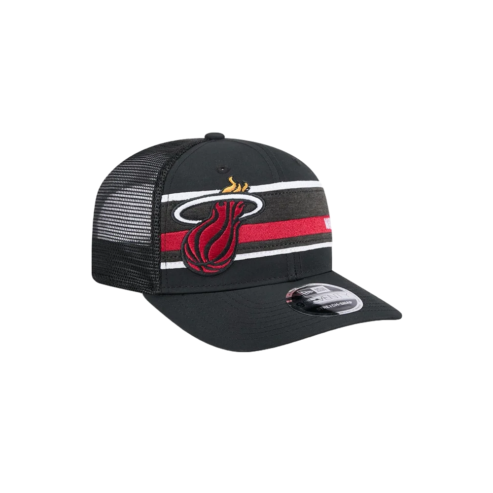 New Era Miami HEAT Stripe Trucker Stretch Snapback - Image 5