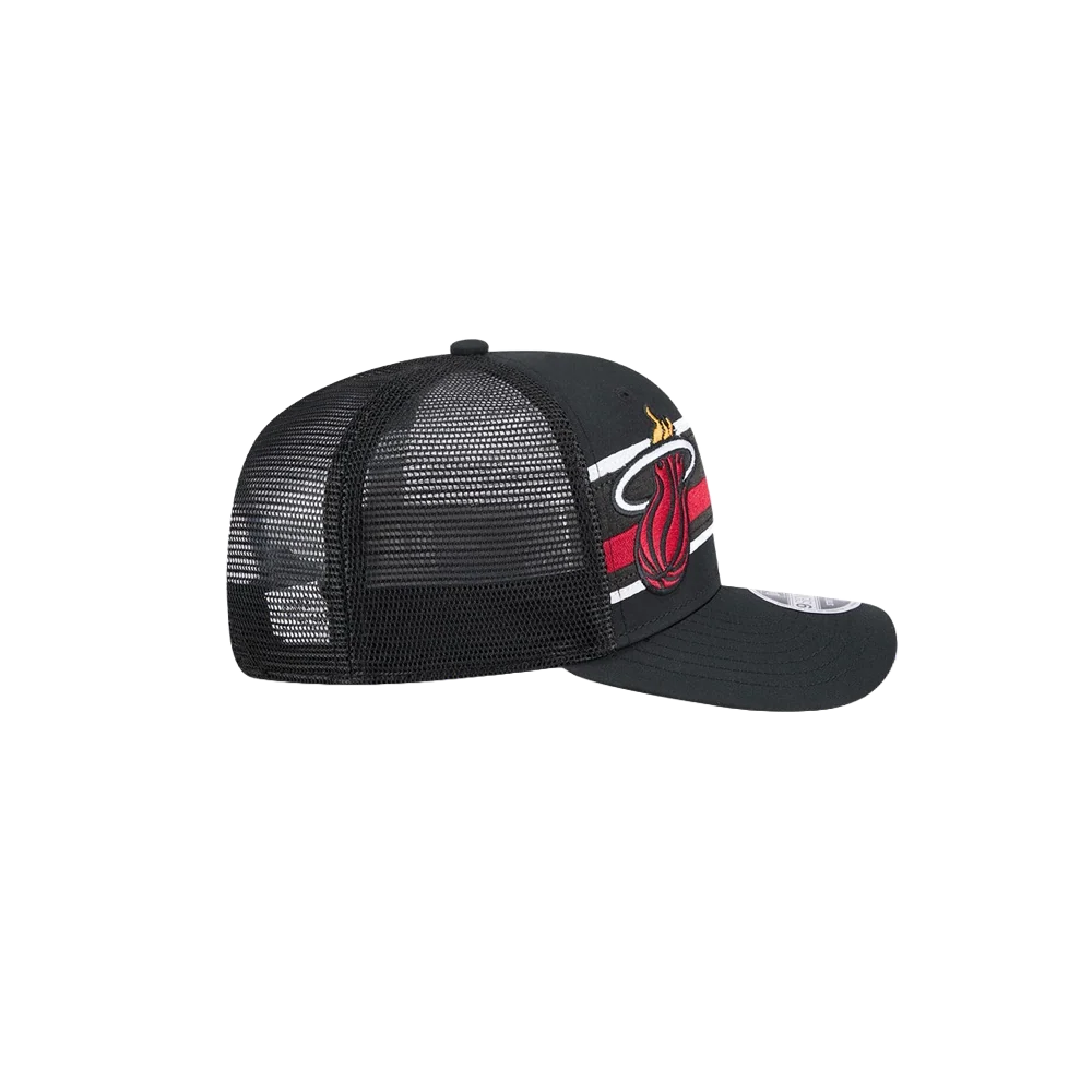 New Era Miami HEAT Stripe Trucker Stretch Snapback - Image 6