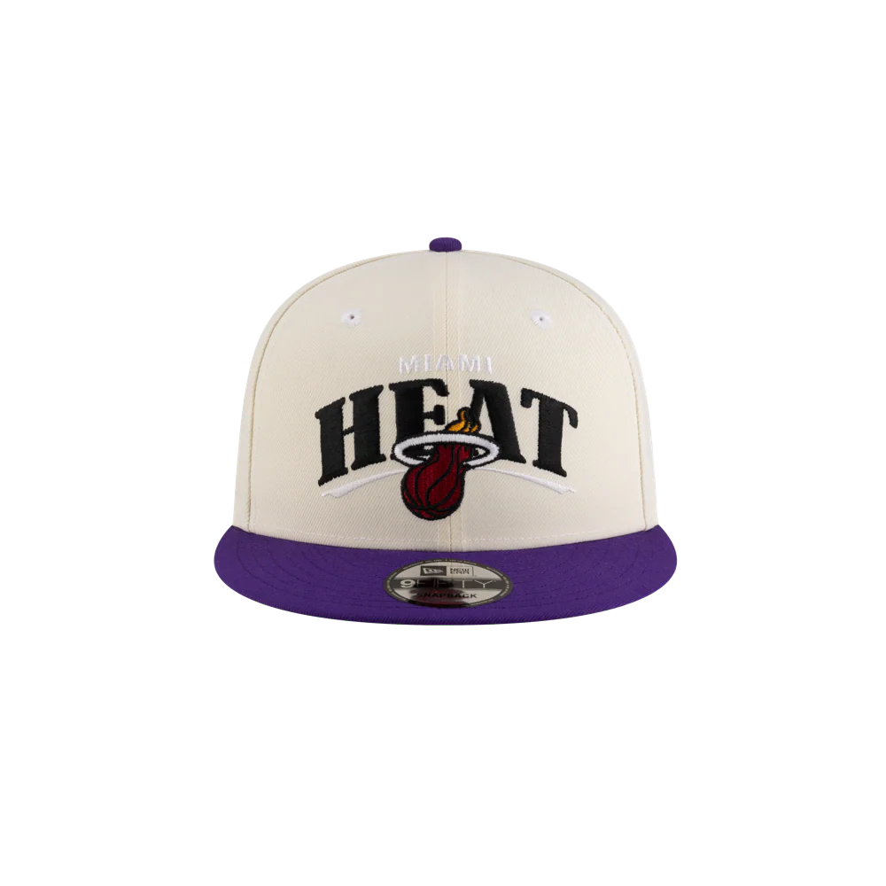 Tyler Herro New Era Cream Purple Snapback