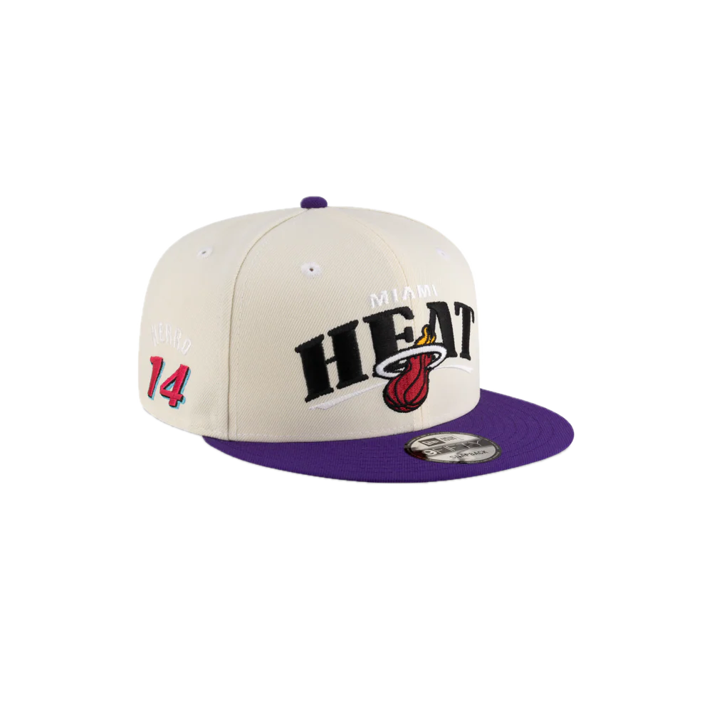 Tyler Herro New Era Cream Purple Snapback - Image 5