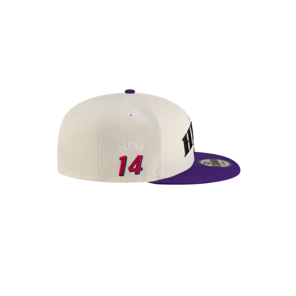 Tyler Herro New Era Cream Purple Snapback - Image 6