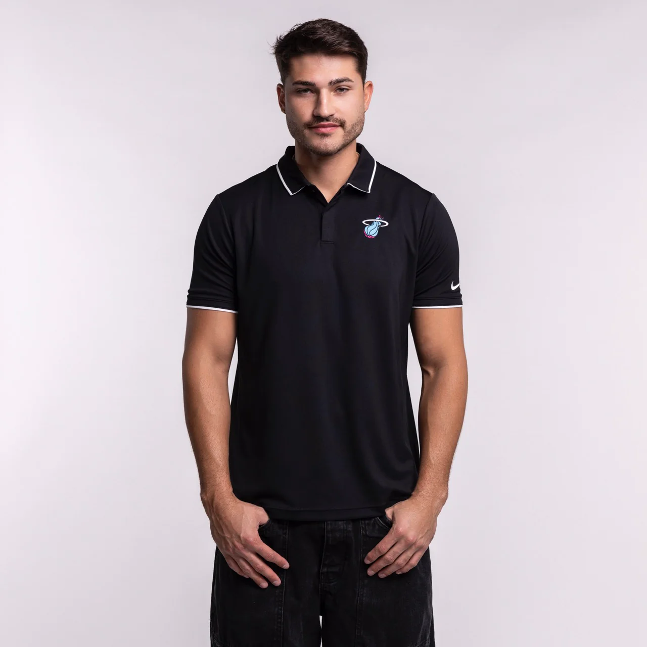 Nike Miami HEAT Original Vice Nights Logo Polo - Image 4