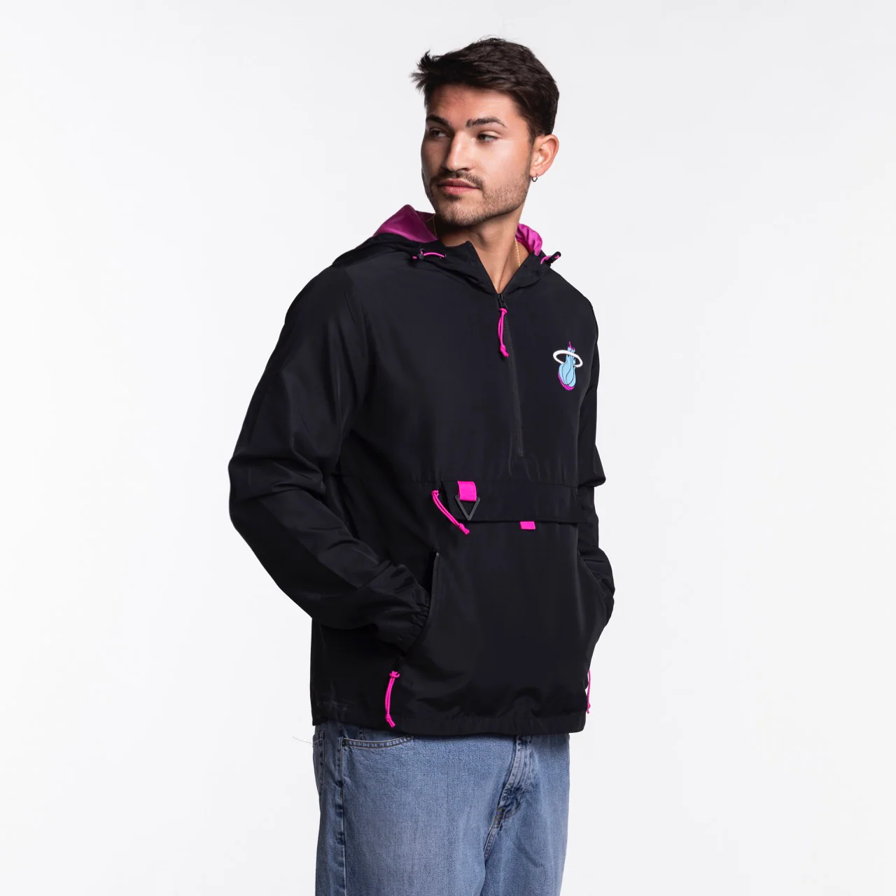 Stadium Essentials Miami HEAT Original Vice Nights 1/4 Zip Jacket - Image 4