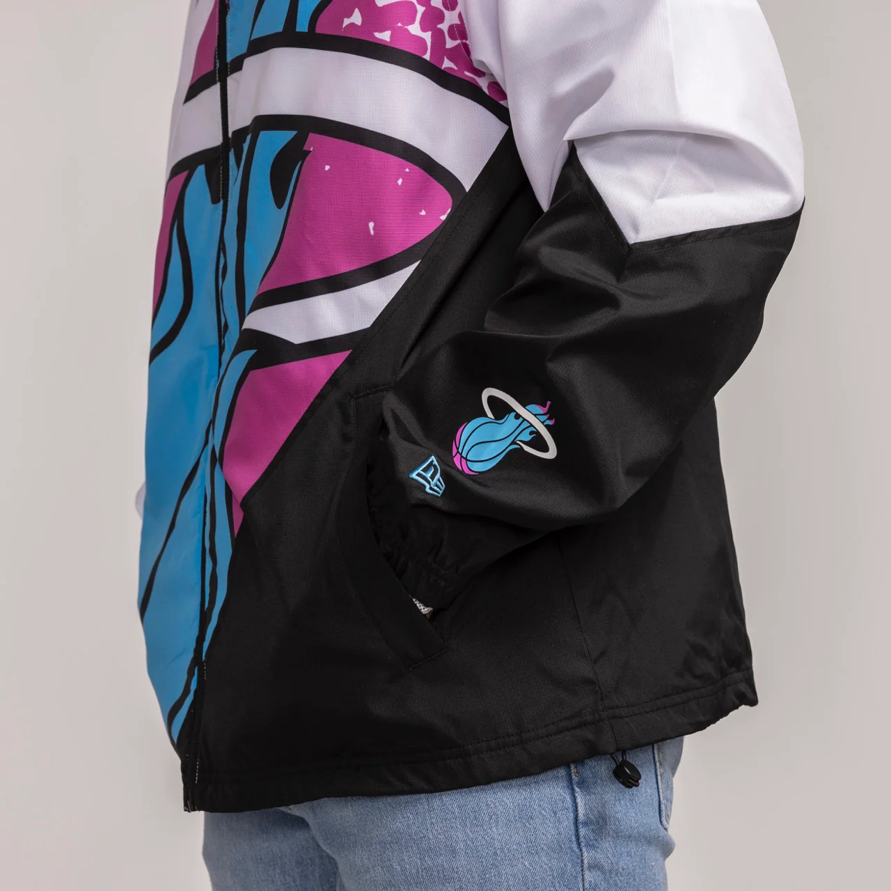 New Era Miami HEAT Original Vice Windbreaker Jacket - Image 3