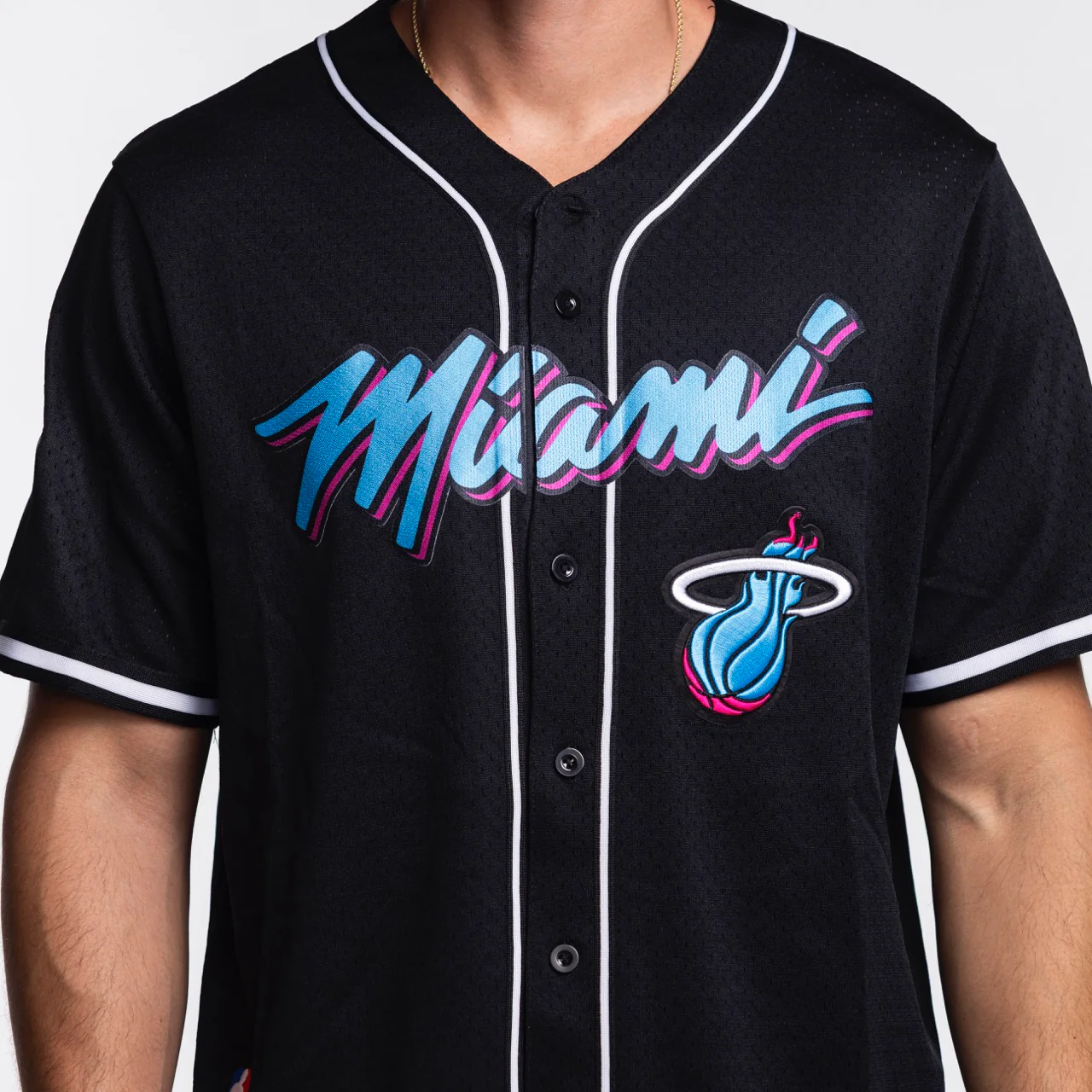 Pro Standard Miami HEAT Original Vice Nights Baseball Jersey - Image 4