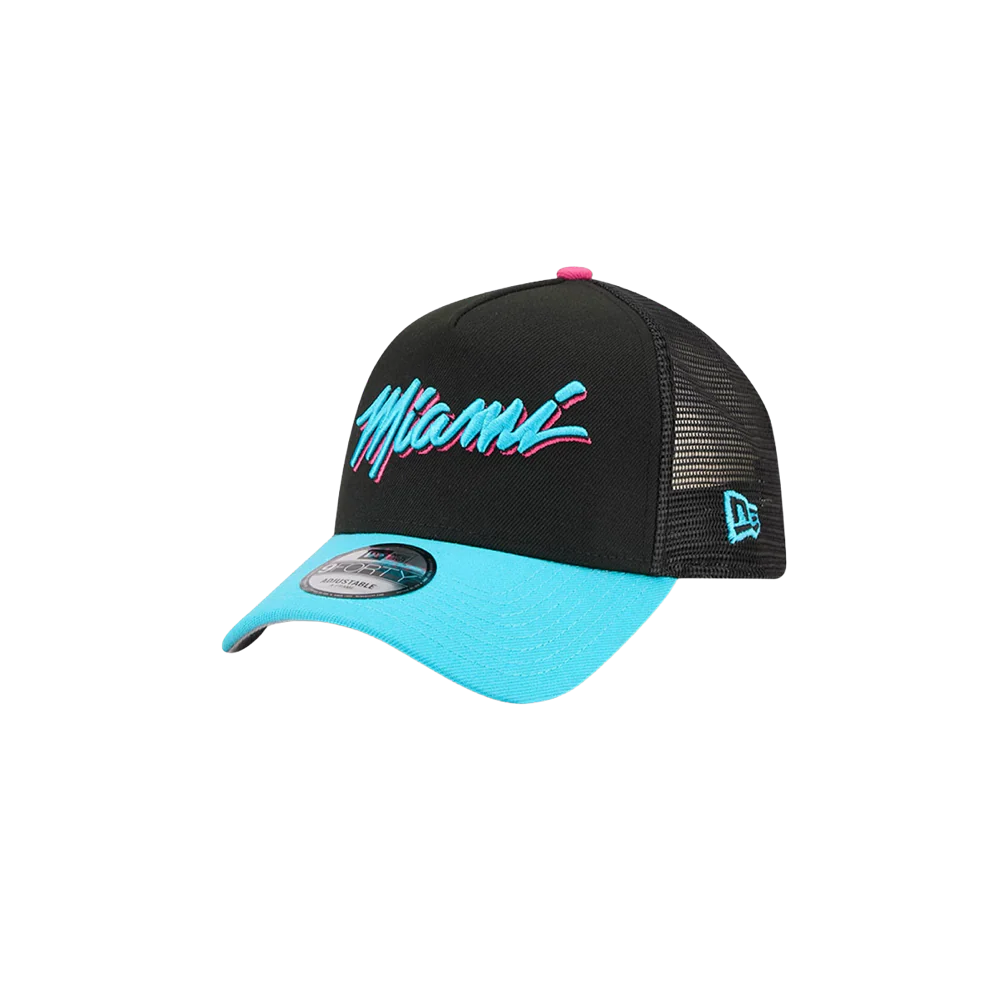 New Era Miami HEAT Original Vice Nights Trucker Snapback - Image 5