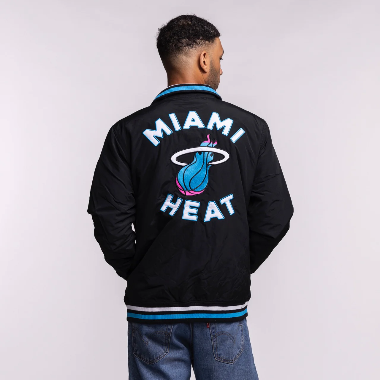 New Era Miami HEAT Original Vice Nights Zip-Up Jacket - Image 2
