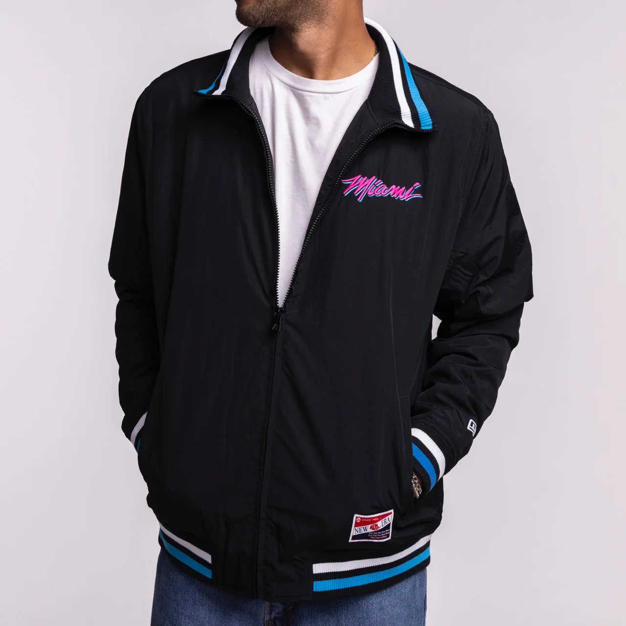 New Era Miami HEAT Original Vice Nights Zip-Up Jacket - Image 3