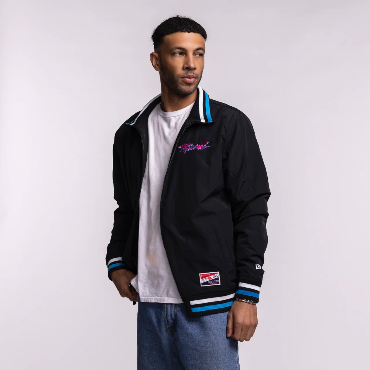 New Era Miami HEAT Original Vice Nights Zip-Up Jacket - Image 4