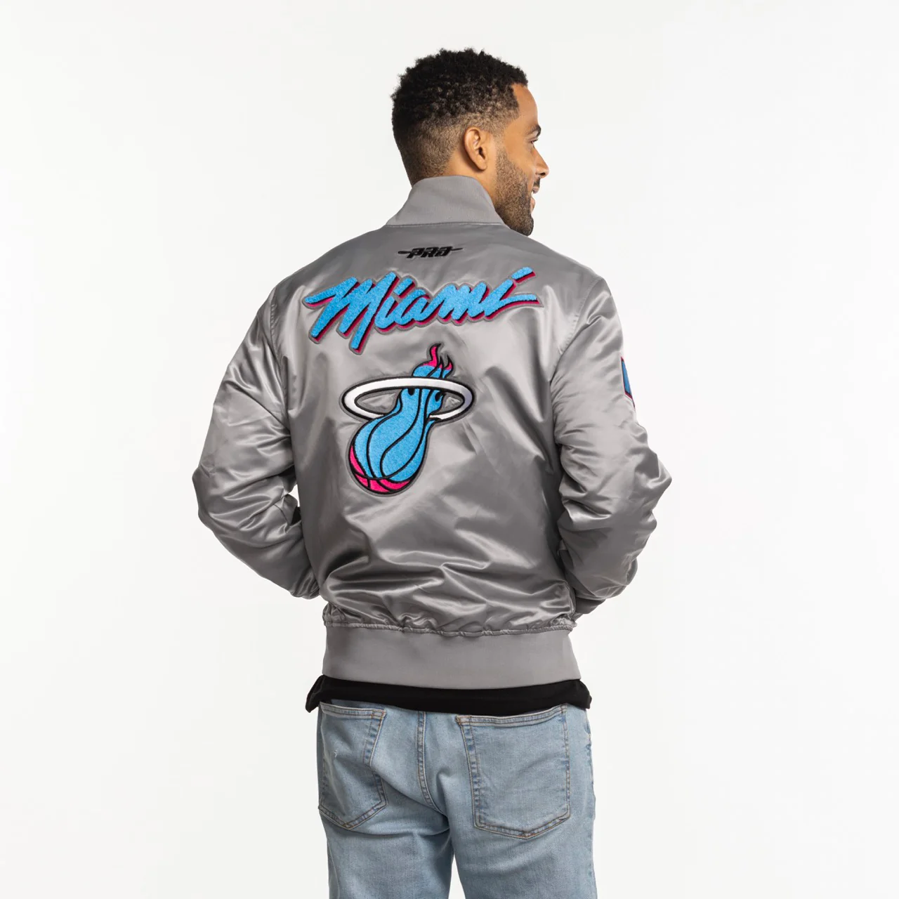 Pro Standard Miami HEAT Original Vice Nights Satin Jacket - Image 2