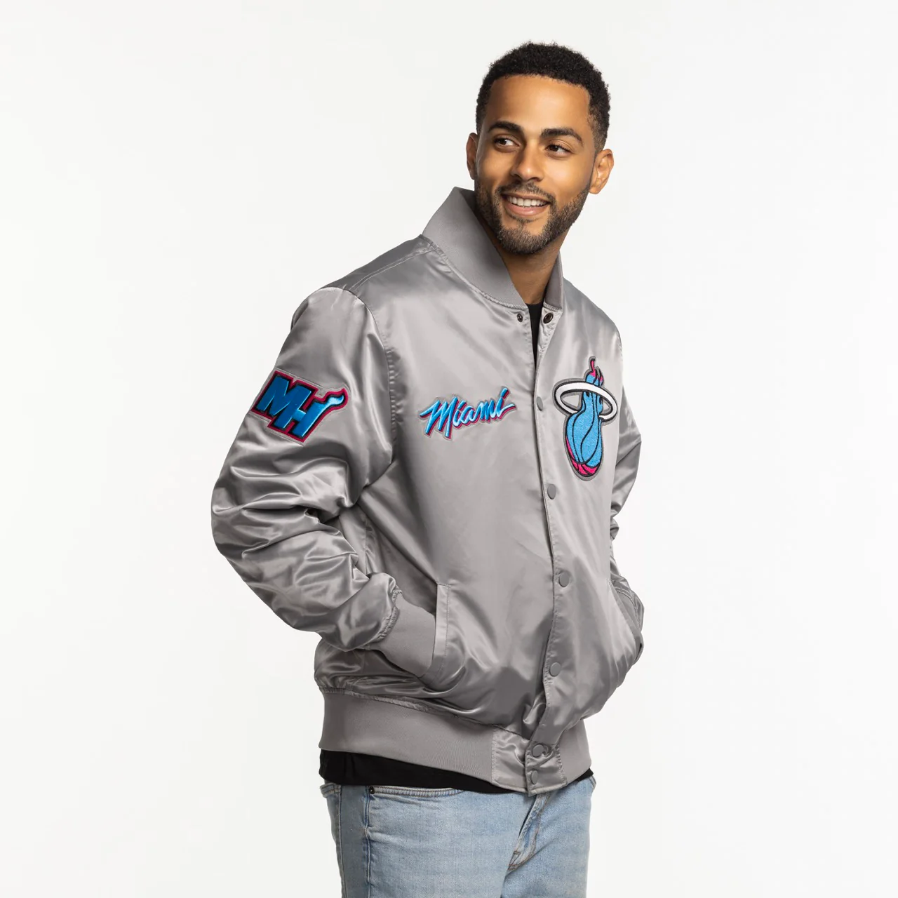 Pro Standard Miami HEAT Original Vice Nights Satin Jacket - Image 5