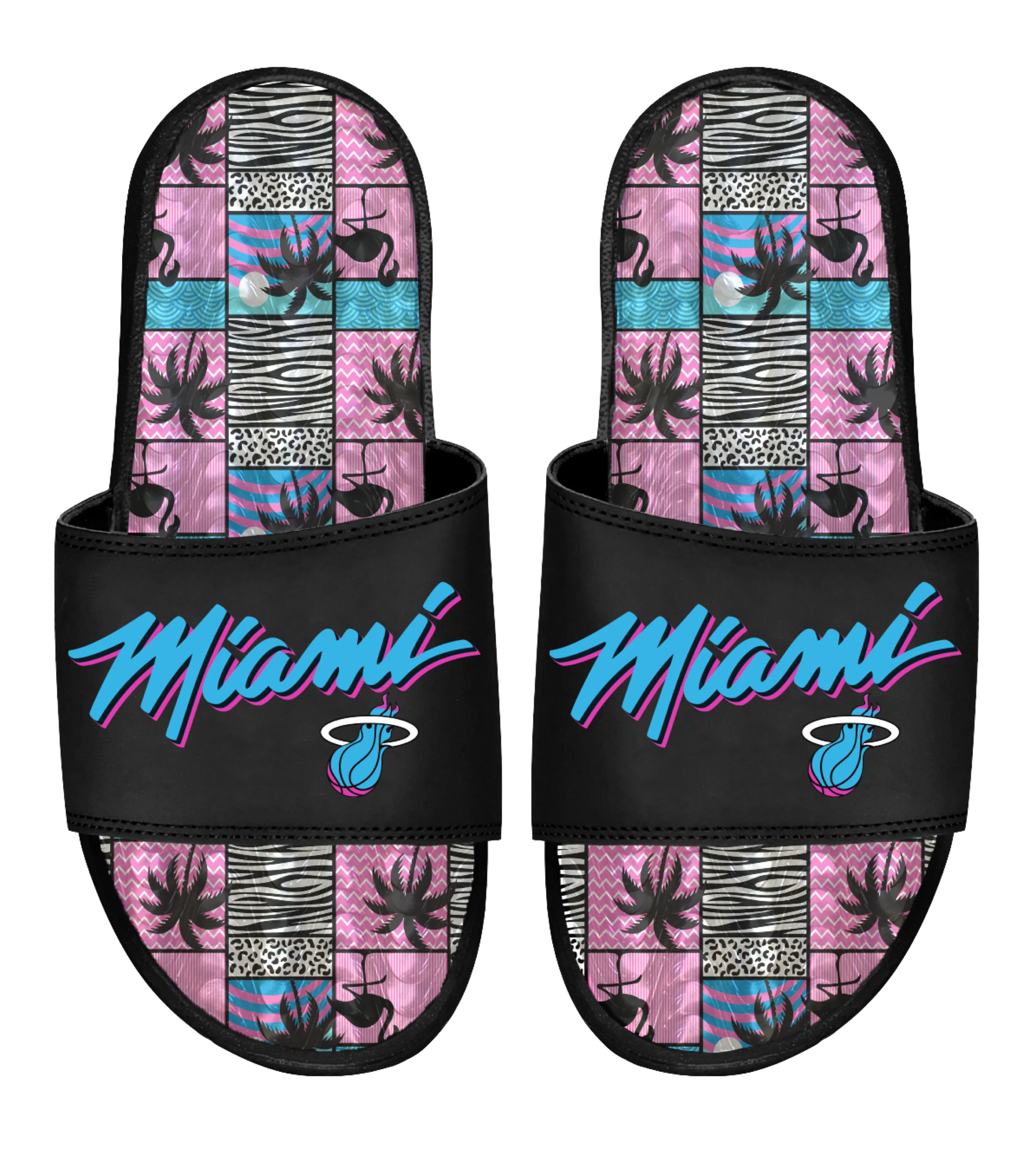 ISlide Miami HEAT Original Vice Nights Black Palm Gel Sandals