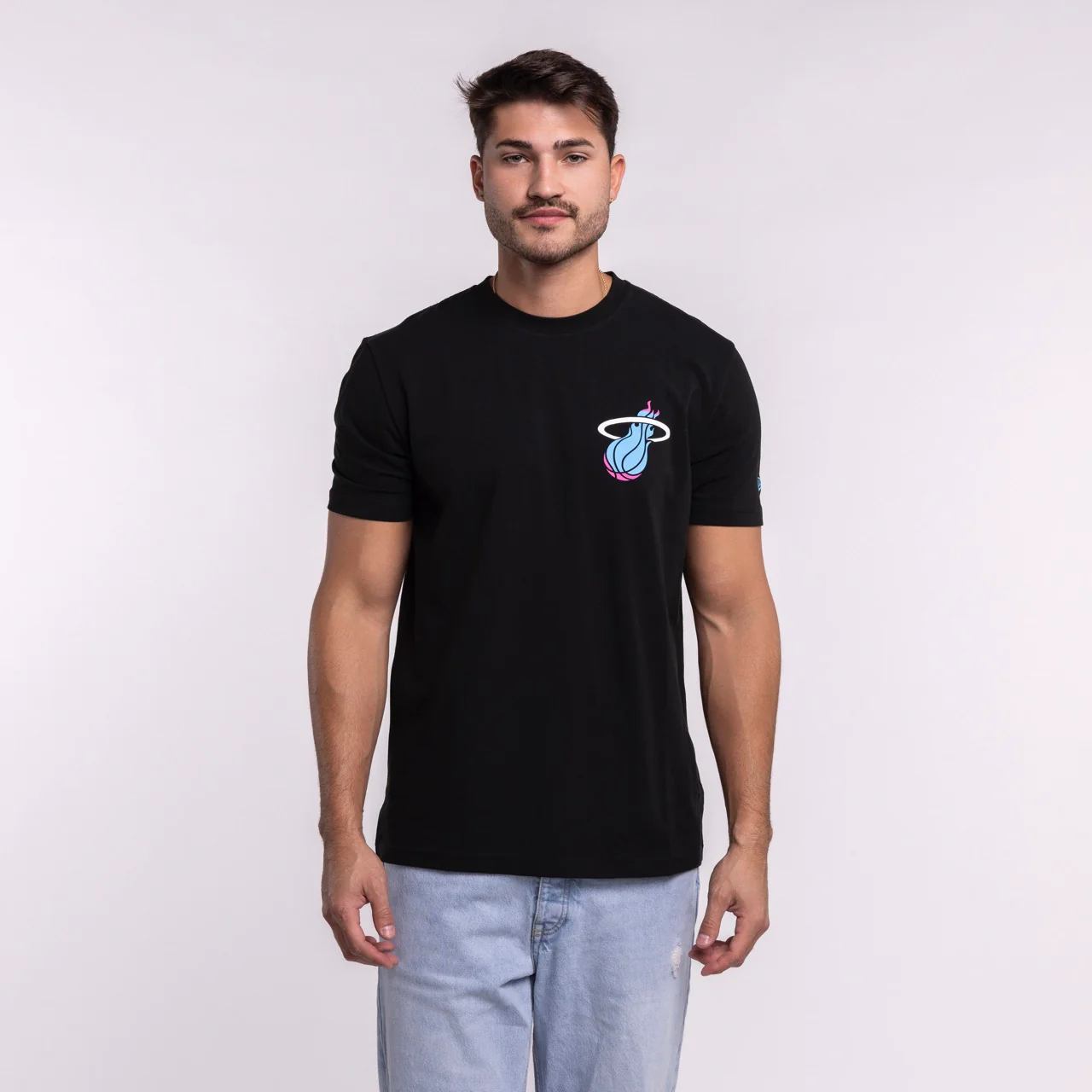 New Era Miami HEAT Original Vice Nights Back Print Tee - Image 4