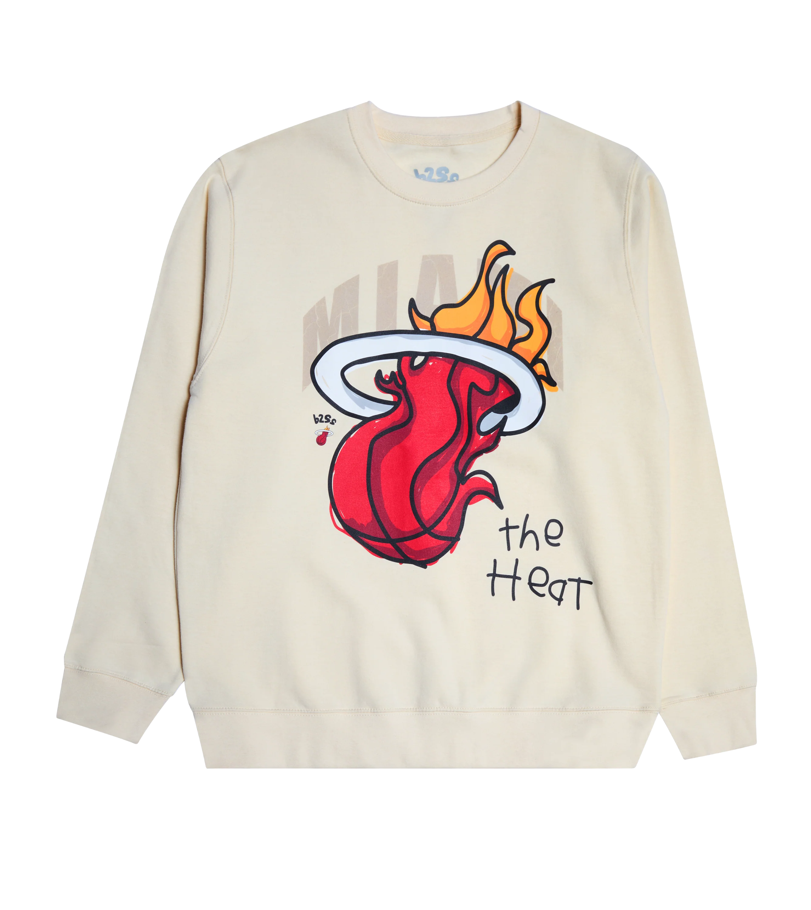 B2SS Miami HEAT Cream Vintage Crewneck - Image 4