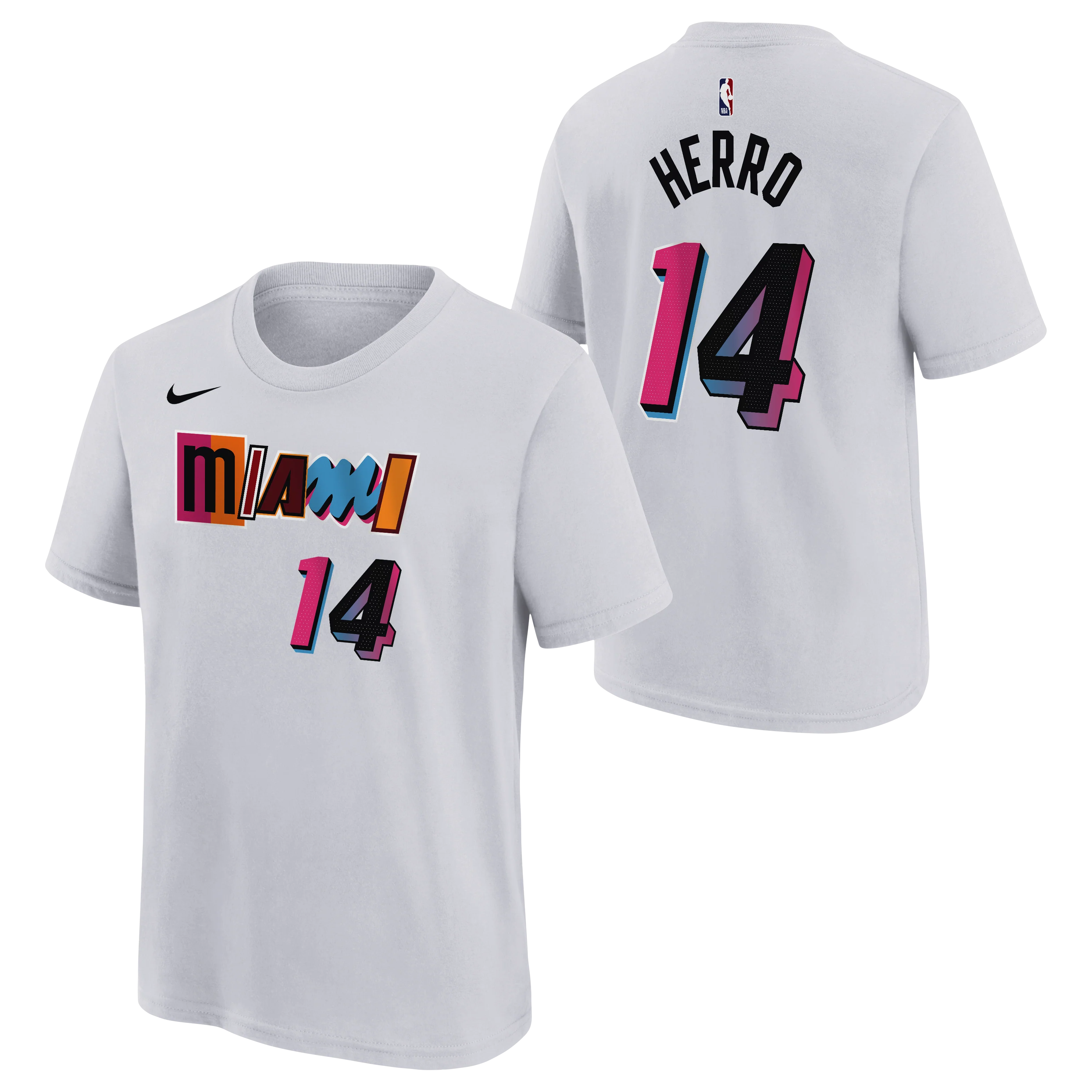 Tyler Herro Nike Miami Mashup Vol. 2 Name & Number Youth Tee - Image 3