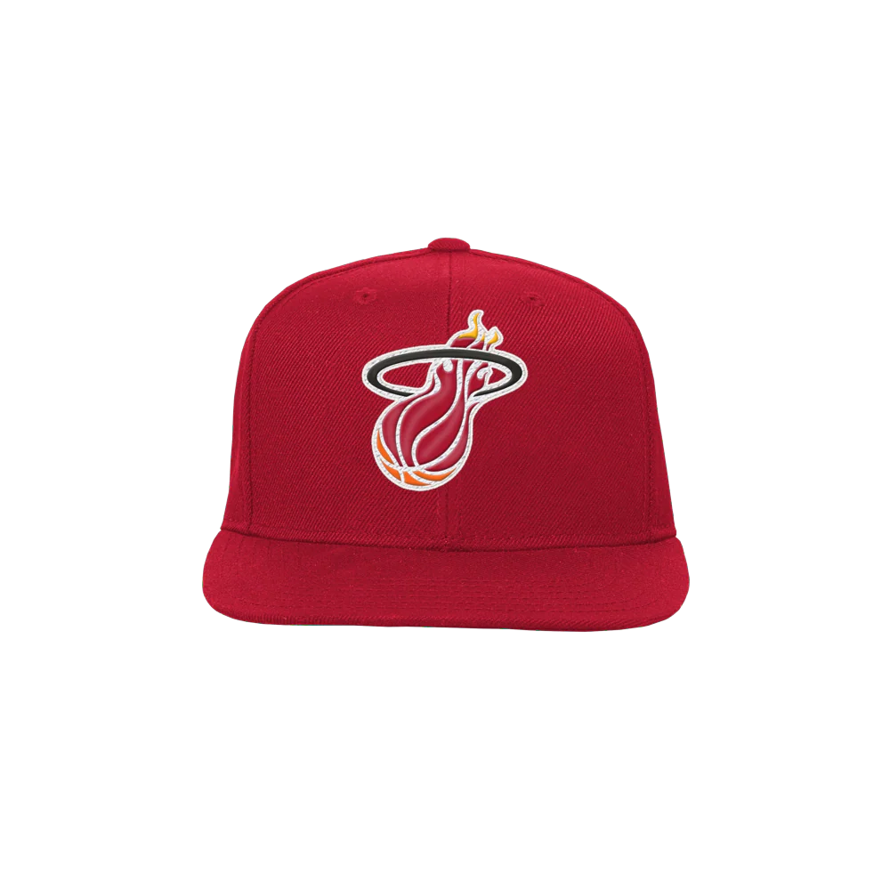 Mitchel & Ness Miami HEAT Flat Brim Youth Snapback