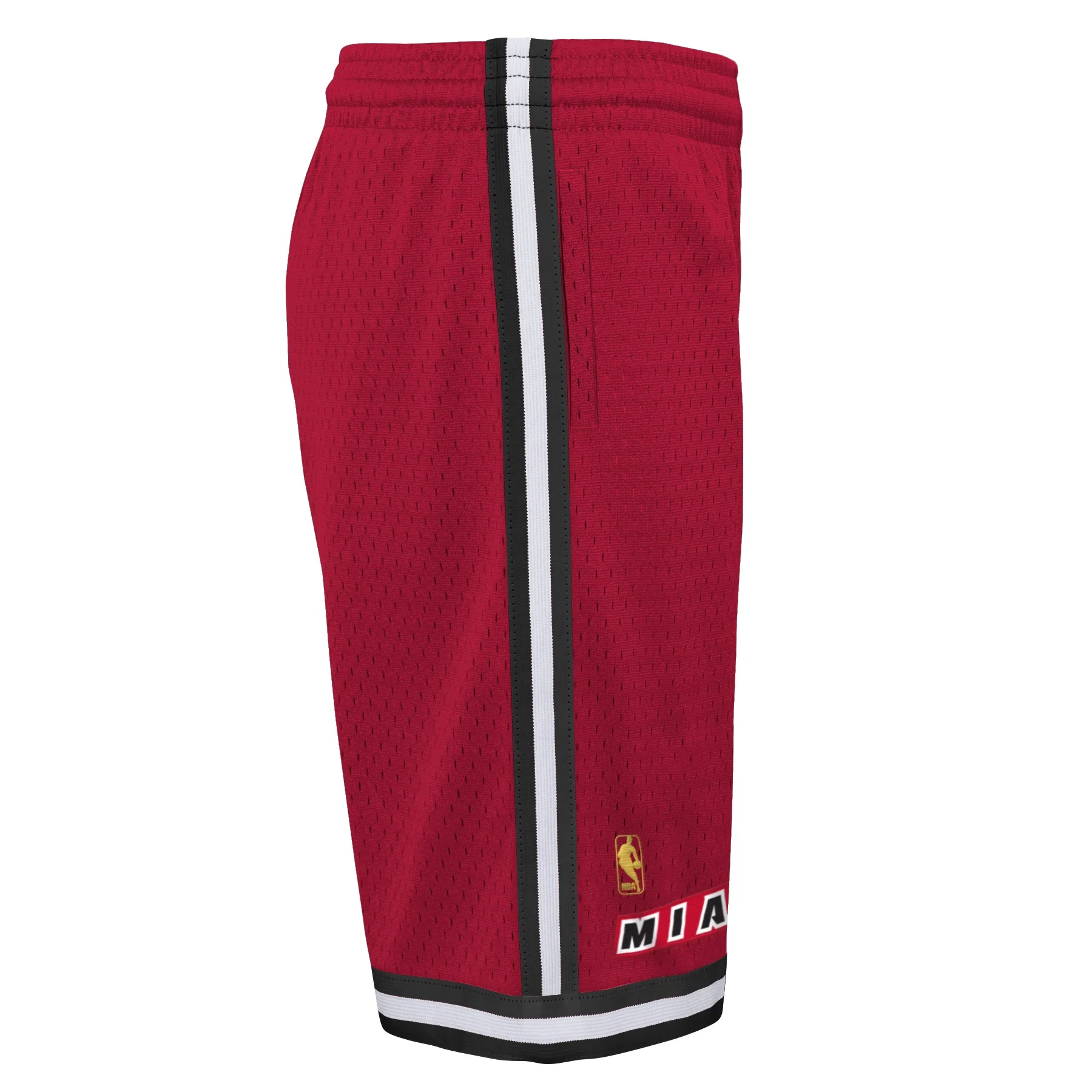 Mitchell & Ness Miami HEAT Hardwood Classic Red Youth Shorts - Image 3