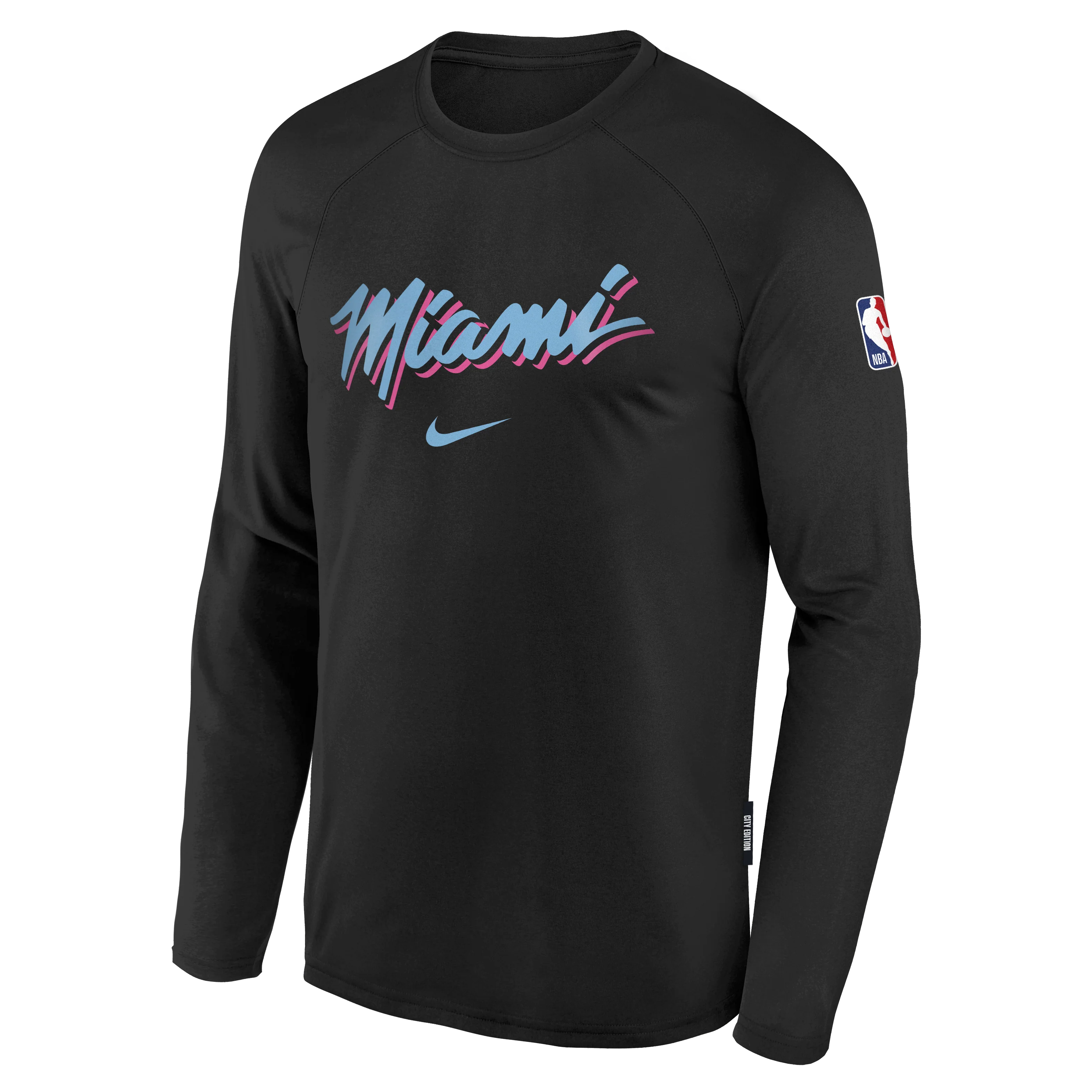 Nike Miami HEAT Original Vice Nights Long Sleeve Wordmark Youth Tee