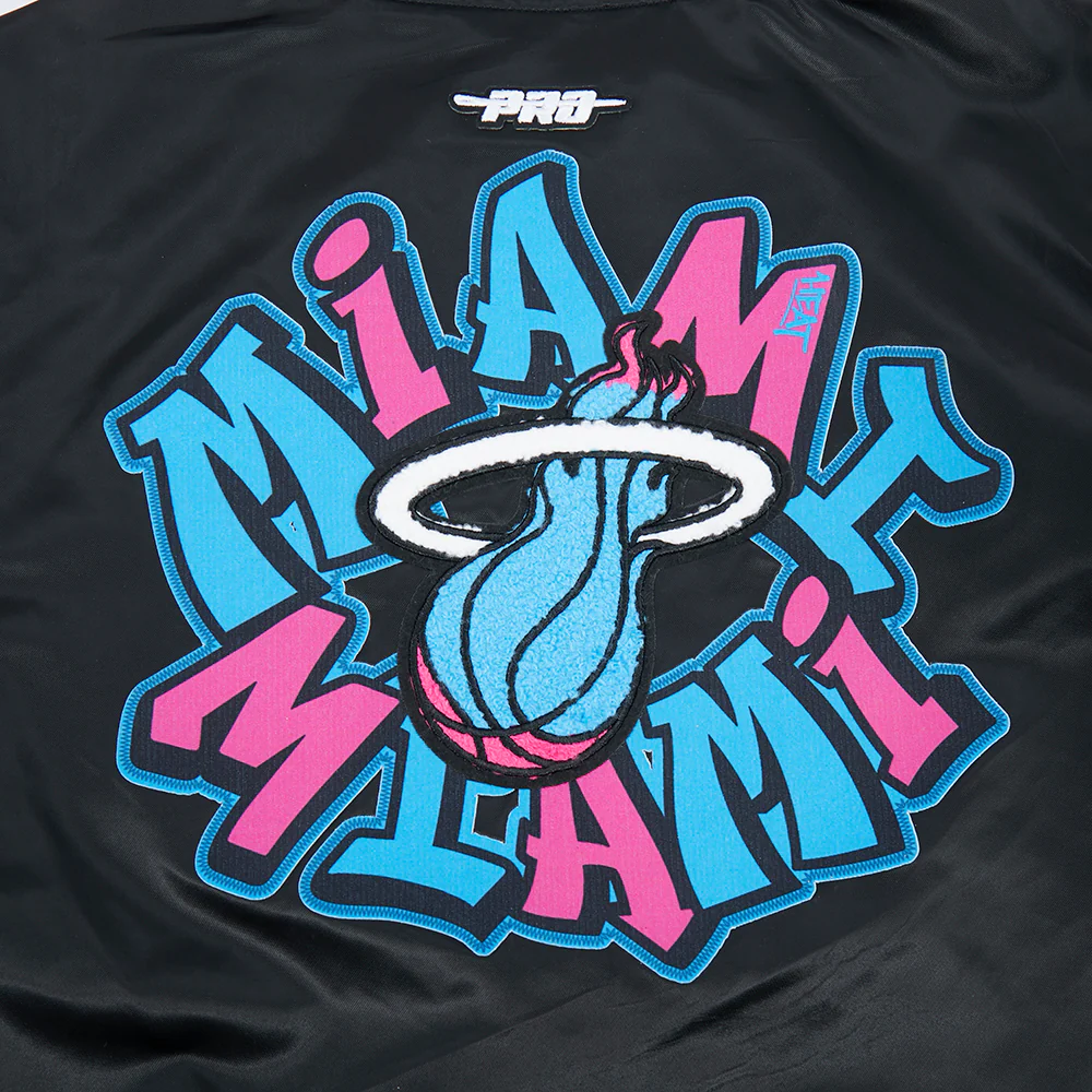 Pro Standard Miami HEAT Original Vice Nights Youth Satin Jacket - Image 9