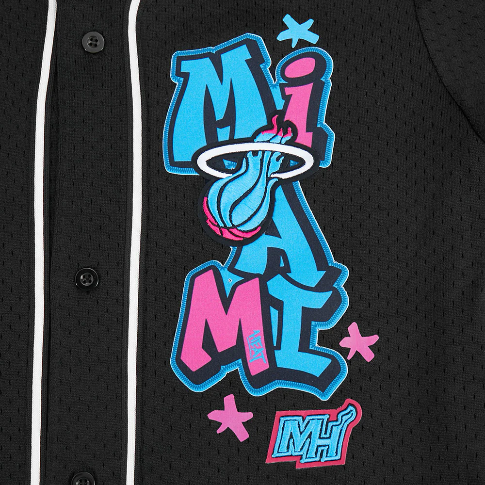 Pro Standard Miami HEAT Original Vice Nights Youth Baseball Jersey - Image 7