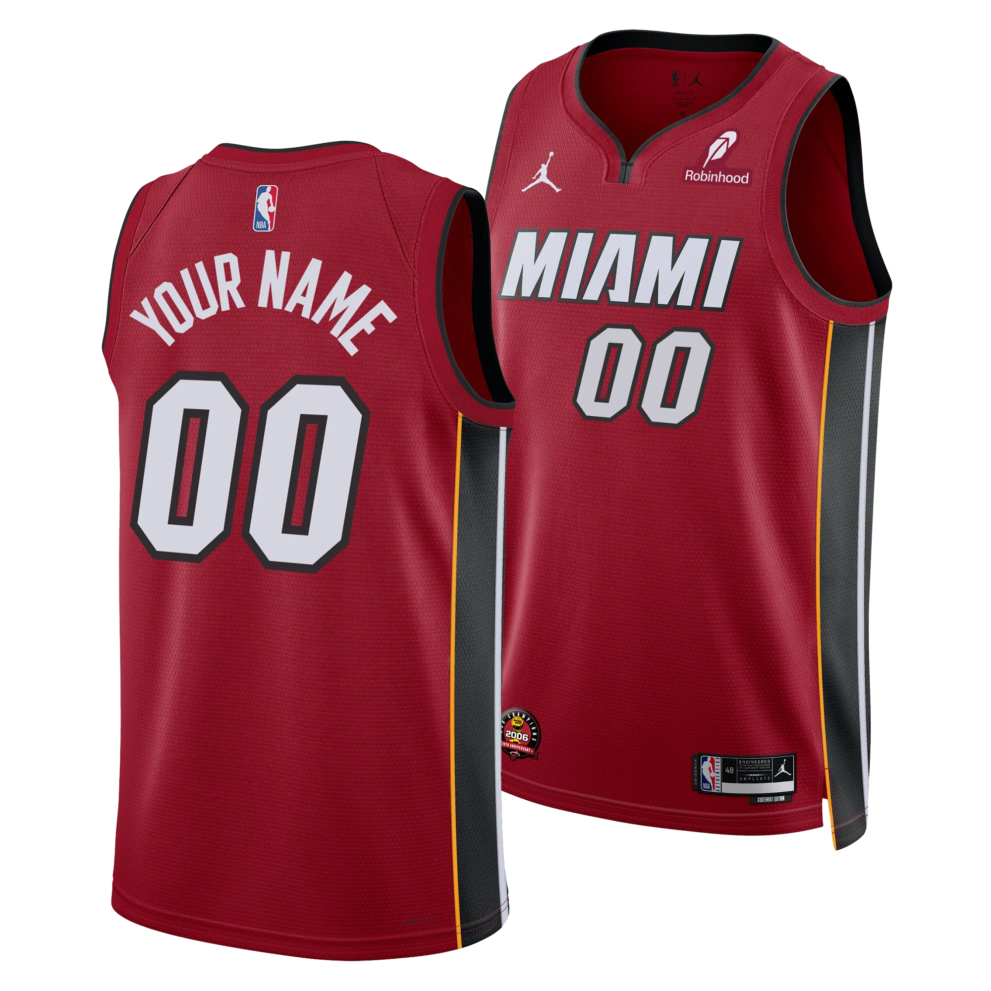 Personalized Nike Jordan Brand Miami HEAT Statement Red Swingman Youth Jersey
