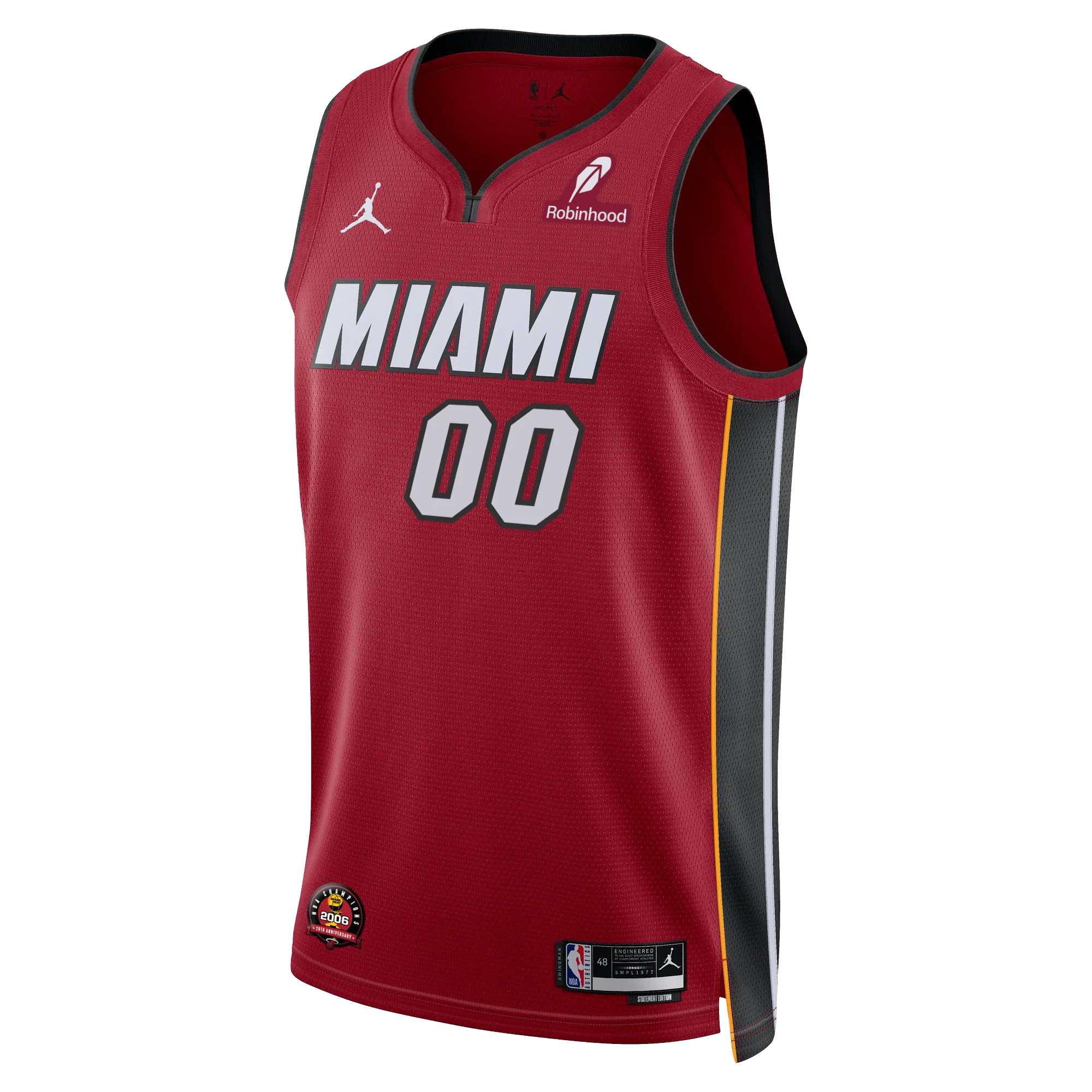 Personalized Nike Jordan Brand Miami HEAT Statement Red Swingman Youth Jersey - Image 2