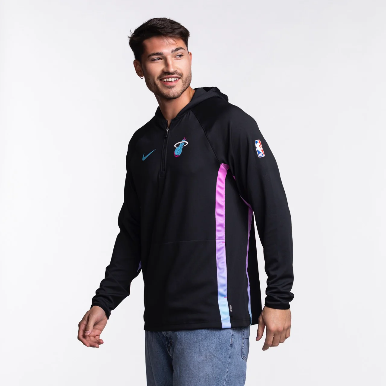 Nike Miami HEAT Original Vice Nights 1/2 Zip Hoodie - Image 3
